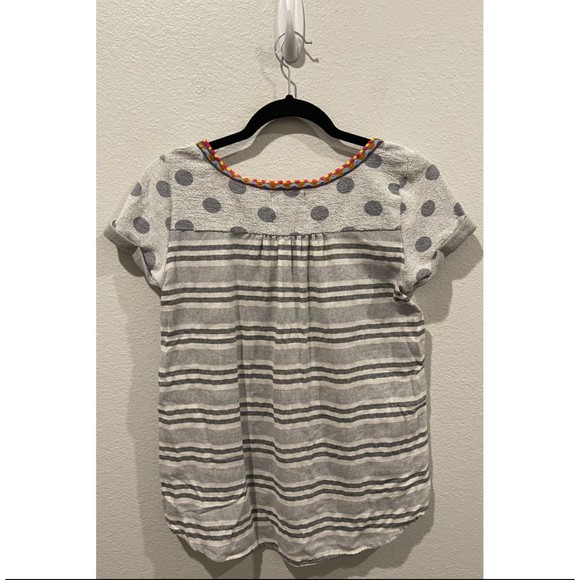AKEMI + KIN Polka Dot Striped Shirt Gray - Picture 4 of 5